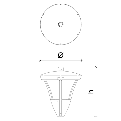Dimensiones Lámpara LED LD-10 Capri